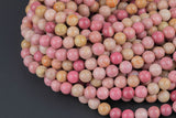 Natural Rhodonite High Quality in Round -Full Strand 15.5 inch Strand, 4mm, 6mm, 8mm, 12mm, or 14mm Beads Smooth Gemstone Beads