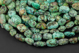 Natural African Turquoise Nuggets Beads -16 Inch strand - Wholesale pricing AAA Quality- Full 16 inch strand Gemstone Beads