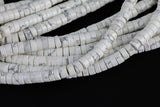 Howlite Heishi Discs Beads 2x4mm 3x6mm 7" Strand