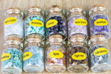 10pc Gemstone Crystal Bottles Mix - Stone Crystals Bottle Set - Gemstone Chips - Crystal Gemstone Bottle - gemstone crystal chips vials