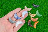 1 Pc Gemstone Carved Moon- Tons of Choices- 11x30mm