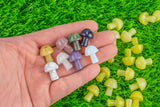 1 Pc Assorted Gemstone Small Fairy Standing Mushroom-20mm- .5- .75 inches