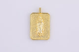 2pc 18k Gold Medallion Holy Virgin Mary Mother of Jesus God Catholic Church DIY Necklace Coin Charm Bead Bails- 16x21mm