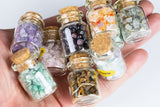 10pc Gemstone Crystal Bottles Mix - Stone Crystals Bottle Set - Gemstone Chips - Crystal Gemstone Bottle - gemstone crystal chips vials
