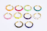 Colorful Enamel Ring | Multicolor Enamel Band Rainbow Ring | Enamel Stacking Ring Open Ring Adjustable Ring Black Pink Green White Neon Ring
