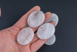 1 Pc Natural Clear Quartz Worry Stone- 35x45mm