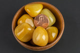 Natural Yellow Jade Tumbled Nuggets- 100 grams-3.5 ounces - .5 inch-1.5 inch Size- Roughly 8 pcs per bag