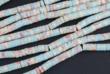 Aqua Terra Sediment Jasper Heishi Discs Beads 2x4mm 3x6mm 15.5" Strand