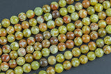 Olive Green Calcite Round Beads 4mm 6mm 8mm 10mm 12mm 15.5" Strand