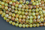 Olive Green Calcite Round Beads 4mm 6mm 8mm 10mm 12mm 15.5" Strand