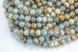 Natural Argentina Lemurian Aquatine Calcite Aka Blue Calcite Smooth Round Beads 6mm 8mm 10mm 12mm 15.5" Strand