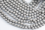 DRUZY AGATE Beads-- Dark Platinum Silver- 8mm, 10mm, 12mm. Full 15.5 inch strand