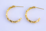 1 pairs 18kt Gold Hoop Stud Wire Earring, Earring 26mm