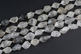 Natural Herkimer Diamond Quartz Natural Shape beads. 15.5 inch strand One full strand- size and number of pieces in description