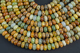 Natural Flower Jade Beads. Full Strand, 8mm Beads- Roundel Smooth Gemstone Beads