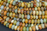 Natural Flower Jade Beads. Full Strand, 8mm Beads- Roundel Smooth Gemstone Beads
