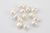 USA Sterling Silver Natural Pearl Charms Drop Pendant Handmade Approx. 8-9mm. Made with Natural Freshwater Pearl and 925 SS Wire Made in USA