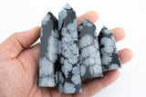1 Pc Natural Snow Flake Obsidian Obelisk Tower Point wand healing crystal