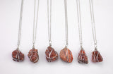 Raw Carnelian Necklace Pendant Handwrapped in USA Healing Crystal Chakra Stone Carnelian Necklace Carnelian Jewelry Pre-charged
