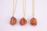 Raw Carnelian Necklace Pendant Handwrapped in USA Healing Crystal Chakra Stone Carnelian Necklace Carnelian Jewelry Pre-charged