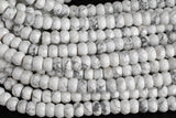 Natural Howlite High Quality in Faceted Roundel, 6 and 8mm- Full 15.5 Inch Strand-Full Strand 15.5 inch Strand Gemstone Beads