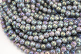 Natural Larvikite Marble Labradorite AB facetted Round 4mm, 6mm, 8mm, 10mm, 12mm, 14mm- Wholesale Bulk or Single Strand! Gemstone Beads