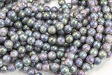 Natural Larvikite Marble Labradorite AB facetted Round 4mm, 6mm, 8mm, 10mm, 12mm, 14mm- Wholesale Bulk or Single Strand! Gemstone Beads