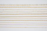 18K Gold plated Oval Chain Dainty Oval Textured Figaro Chain Assortment Oval Figaro Chain High Quality Chain - 1 yard / 3 feet