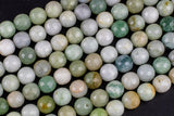 Natural Burmese Jade 9mm Faceted Round Beads 15.5" Strand Gemstone Beads