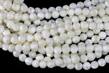Natural Mother of Pearl, High Quality in Faceted Round Gemstone Beads Shell Beads