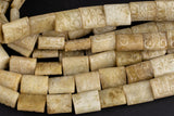 Hand Carved Jade Flat Beads. A Quality -Full Strand 15.5 inch Strand- 12x15mm