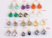 USA Gold Filled Gemstone Charms Drop Pendant Handmade Jewelry Approx. 9-10mm. Made with Natural Gemstones 14/20 Gold Filled Wire Made in USA