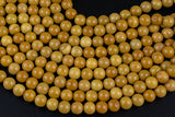Natural Australian Yellow Mustard Mookaite 6mm 8mm 10mm 12mm Round Beads Real Genuine Gemstone 15.5" Strand Gemstone Beads