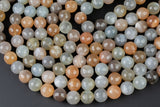 Natural Fire Moonstone Beads - Multi Color - High Quality Faceted Round - Slightly Gray with White Fire- Full Strands-12mm