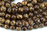 Natural Bodhi Seed Round Full Strand- 15.5 Inch long Gemstone Beads- 13-15mm