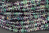 Natural Rainbow Flourite High Quality in 6mm and 8mm Roundel- Full 15.5 Inch Strand Smooth Gemstone Beads