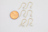 Dainty Freshwater Pearl Earring AAA Quality- Gold Filled Earring - 14/20 Gold Filled- USA Product- 3mm-6mm - 1 pair / 2 pieces
