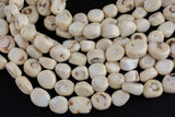 Natural White Cream Coral Natural Oval Shaped Beads. Medium Size- 12x16mm-15.5 inch strand Gemstone Beads