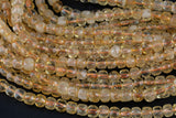 Natural Citrine Faceted Faceted Cube Beads Size 6mm 16" Strand