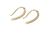 2 pc 18k CZ Earring hook Ear wire Finding - 20mm