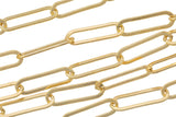 Gold Filled Flat Tubed Chain, Elongated Oval Chain, 6 x 16 mm links, , Wholesale, USA Made, Chain by foot- Paper Clip Chain