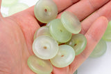Natural Jade Donut Circle Pi Stone Pendant