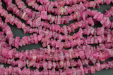 Natural New Organic Cut Matte Rough Raw Unpolished Pink Tourmaline Chips Beads 15.5" Strand Gemstone Beads