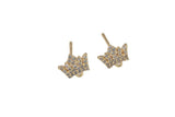 2 pc 18k CZ Crown Stud Earring Stud Finding - 8mm