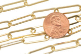 Gold Filled Flat Tubed Chain, Elongated Oval Chain, 6 x 16 mm links, , Wholesale, USA Made, Chain by foot- Paper Clip Chain