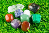 9 Piece Chakra Stones Set Mix Med Tumbled Stones Kit Sodalite Quartz Malachite Amethyst Tiger's Eye Carnelian Green Aventurine Red Jasper