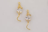 1 pc 18k Mouse Charm, Pendant- 7x29mm