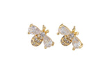 1pcs 18K Gold Bee Stud Earring- 1 pair per order - 10x14mm