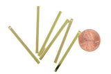 Skinny Square Bar Charm- Gold- 2mm thick- 40mm