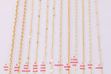 16" Dainty 14k Gold Necklace Satellite Chains for Layering - 16" with extender